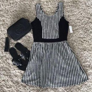 Charming Charlie Patterned Fit & Flare Mini Dress